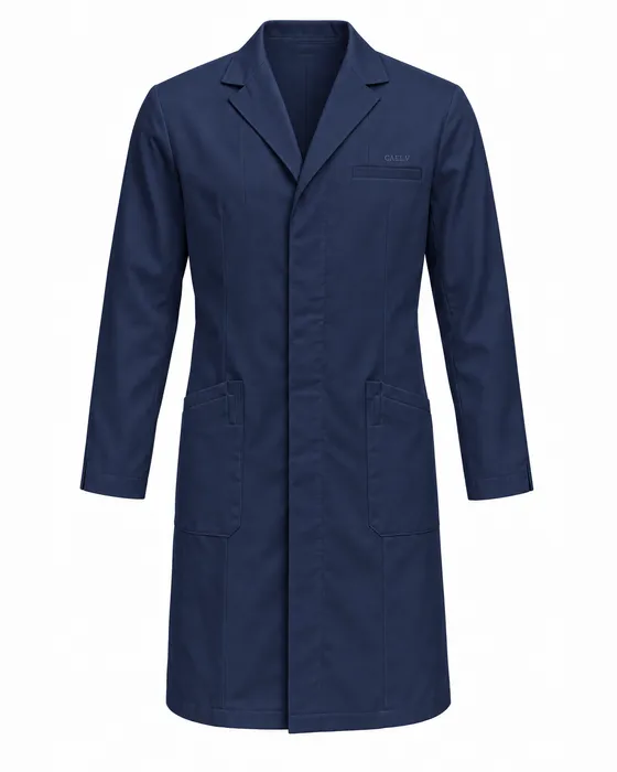 Classic Notch-Lapel Lab Coat, Navy