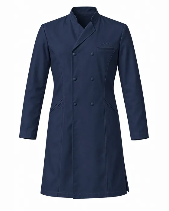 Double-Breasted Lab Coat, Navy