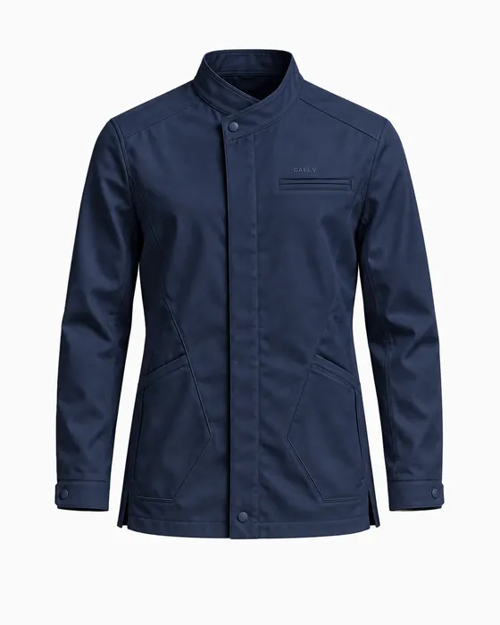 Concealed-Placket Jacket, Navy