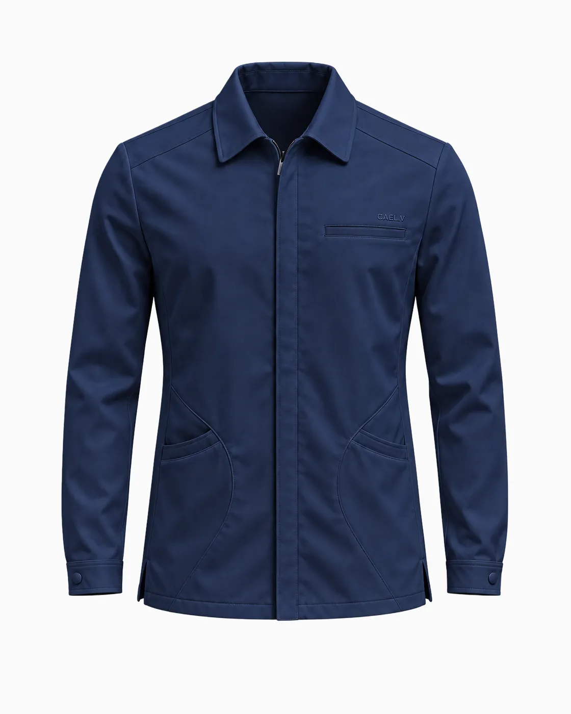 Shirt-Collar Jacket — Front · Navy