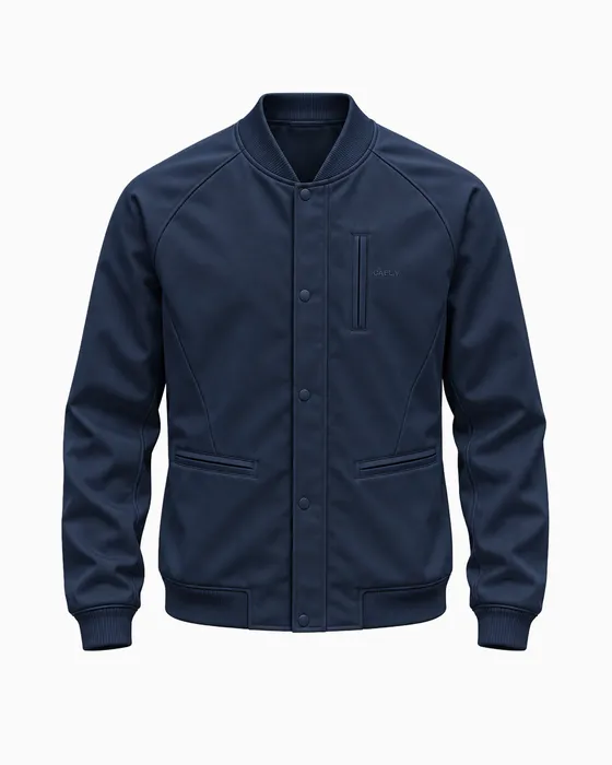 Snap Bomber Jacket, Navy