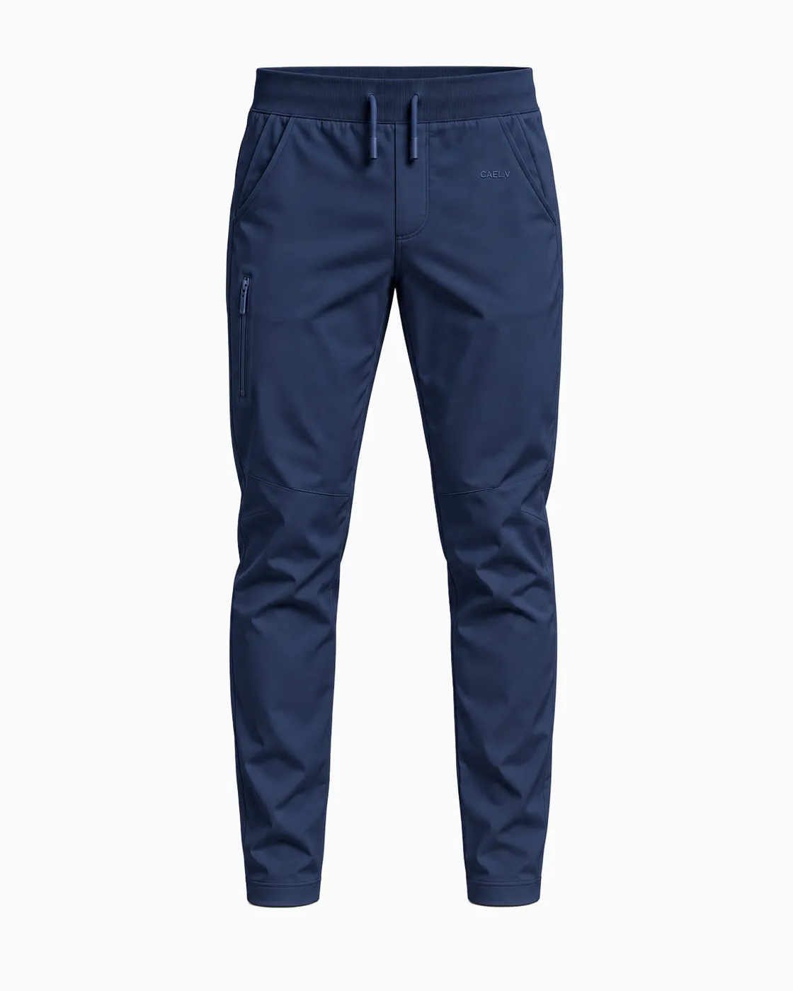 Drawstring Tapered Pant — Front · Navy