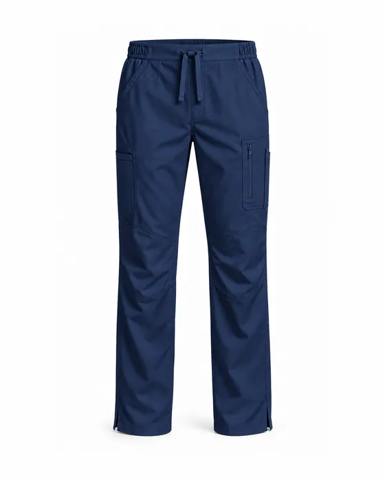 Vented-Hem Straight Pant, Navy