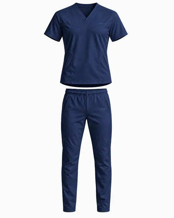 Classic V-Neck Set, Navy