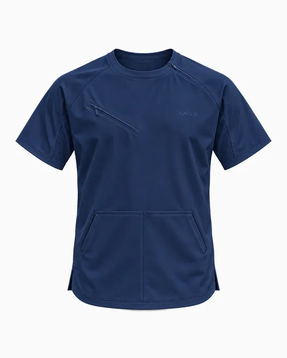 Raglan Crew Kangaroo Top, Navy