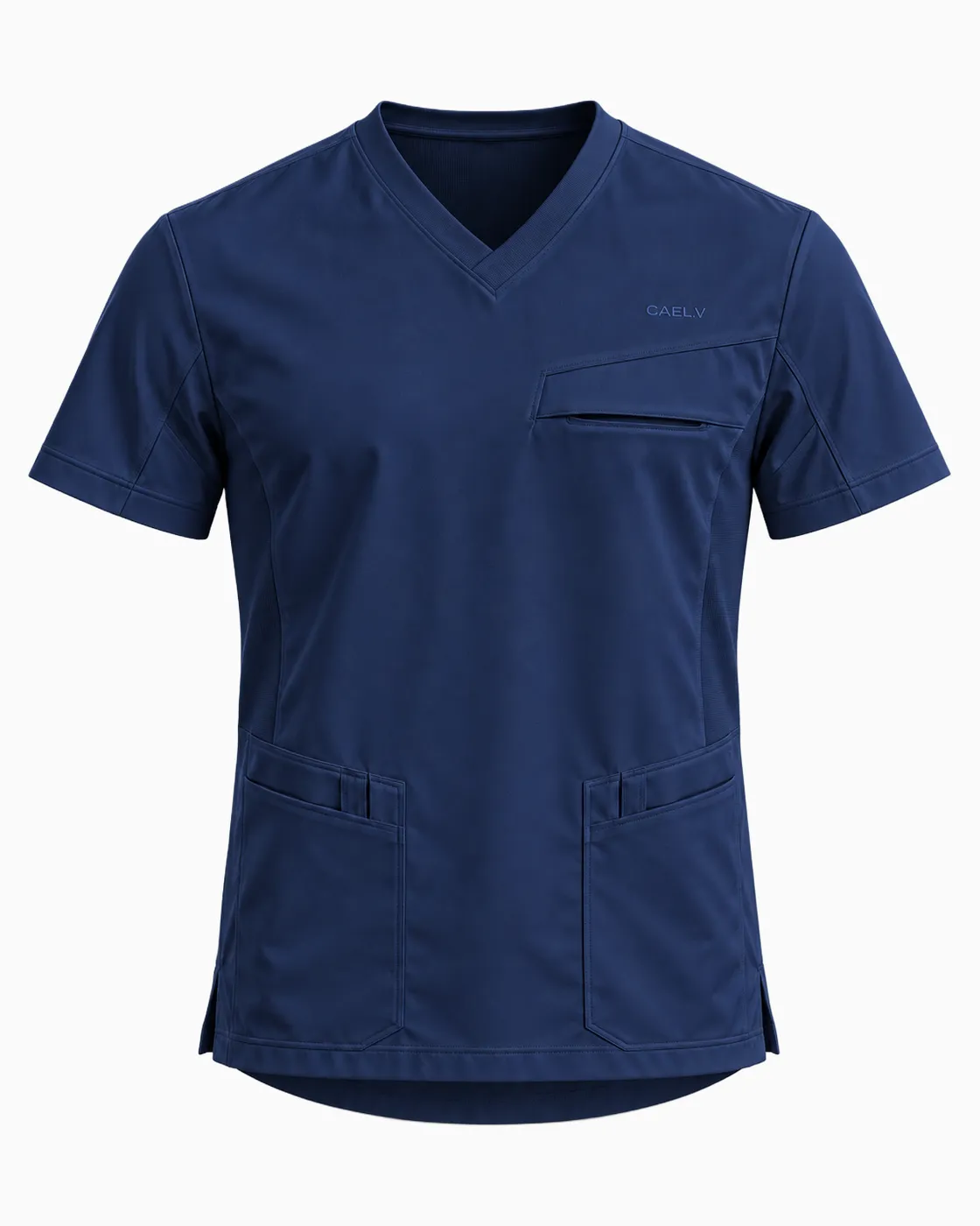 Utility V-Neck Top — Front · Navy