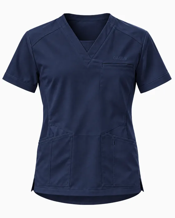 Raglan Patch-Pocket Top, Navy
