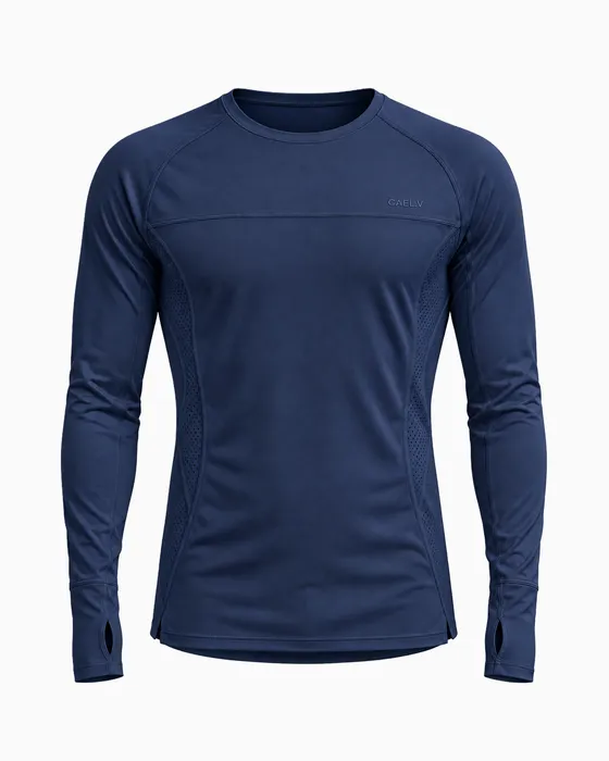 Crew-Neck Thumbhole Underscrub, Navy