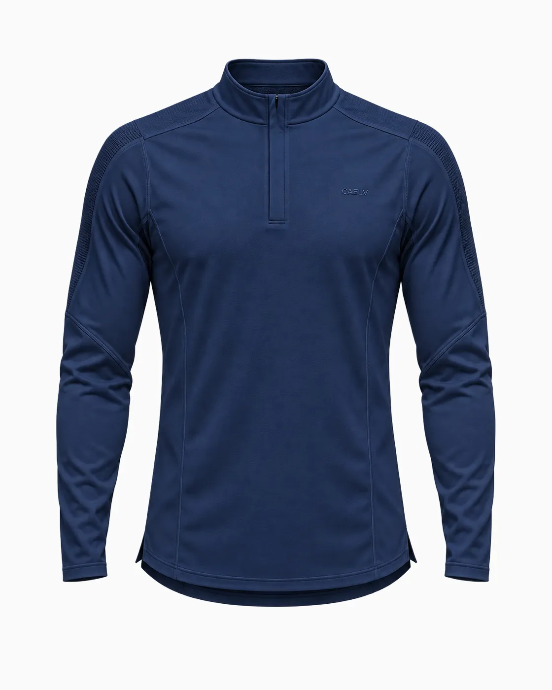 Quarter-Zip Mock-Neck Underscrub — Front · Navy