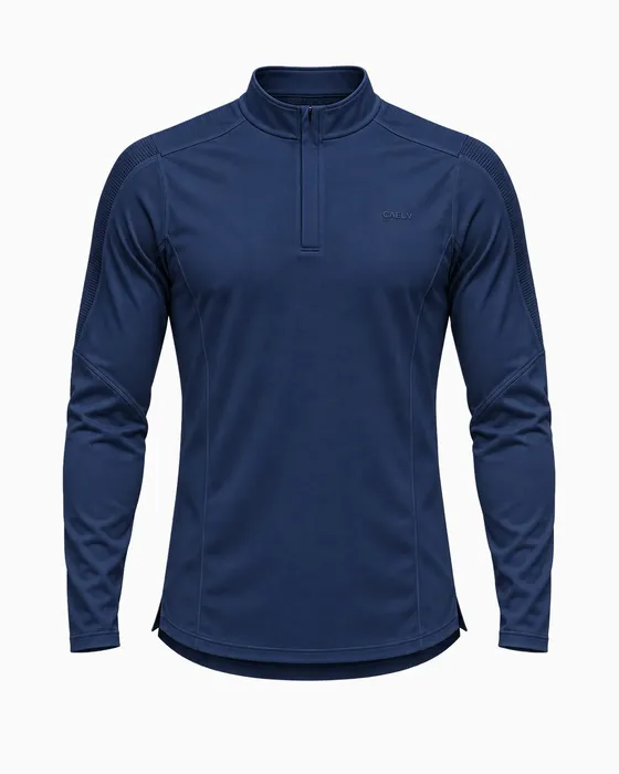 Quarter-Zip Mock-Neck Underscrub, Navy