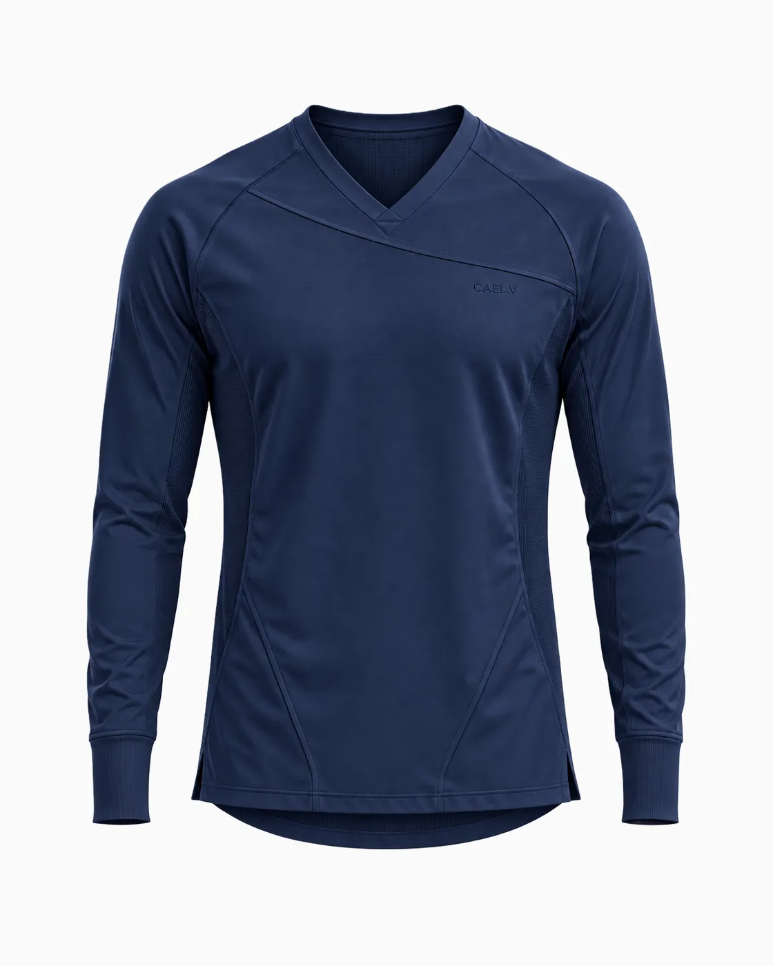 Asymmetric V-Neck Underscrub — Front · Navy