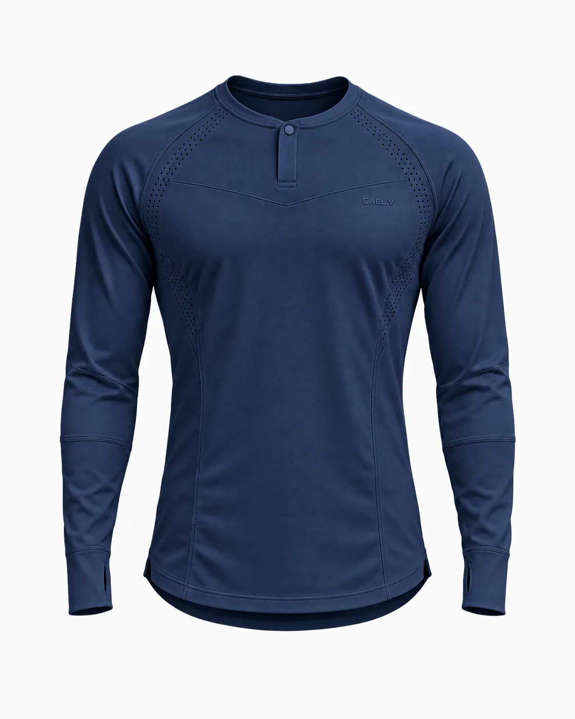 Henley Mesh Underscrub — Front · Navy