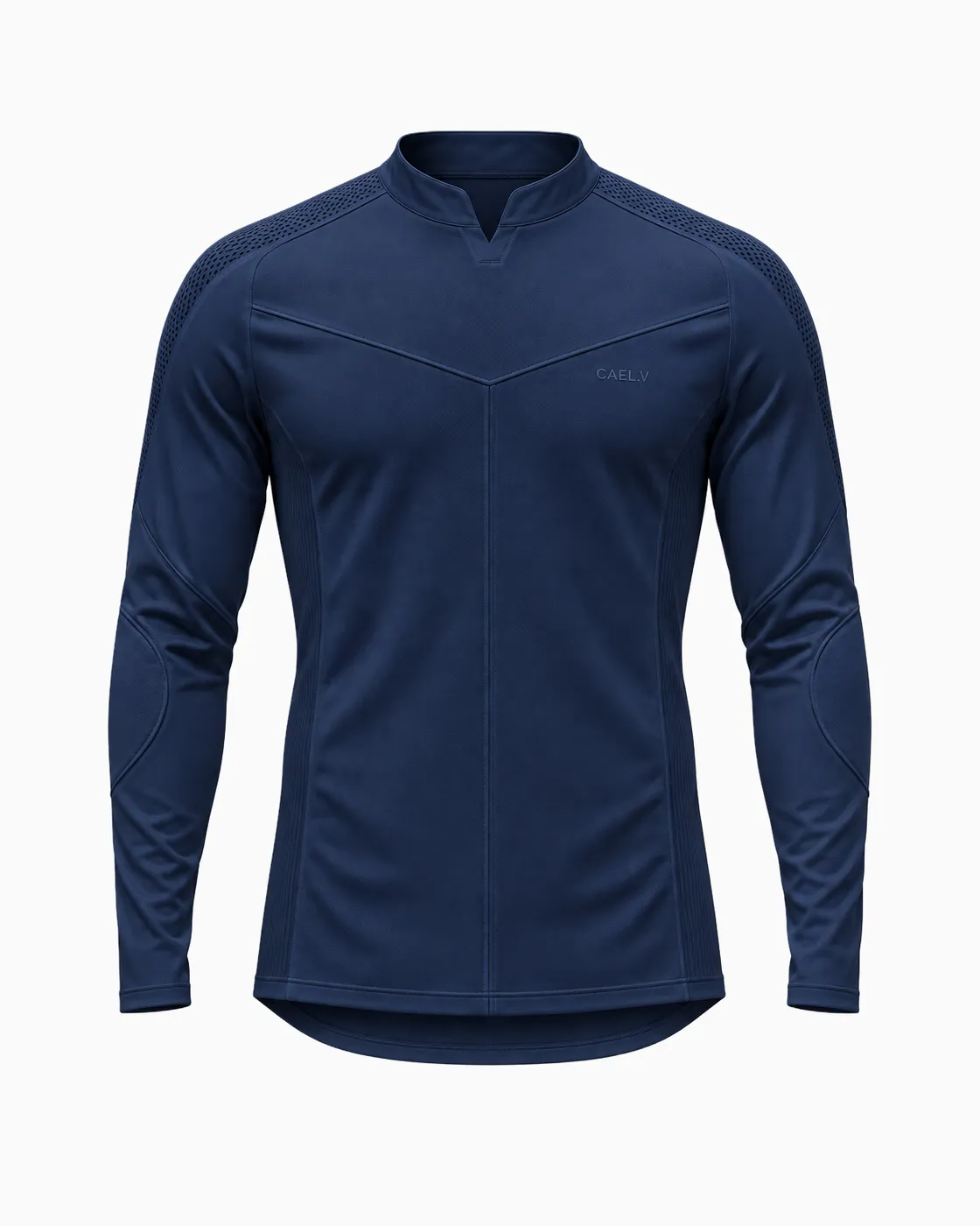 Notch-Neck Chevron Underscrub — Front · Navy