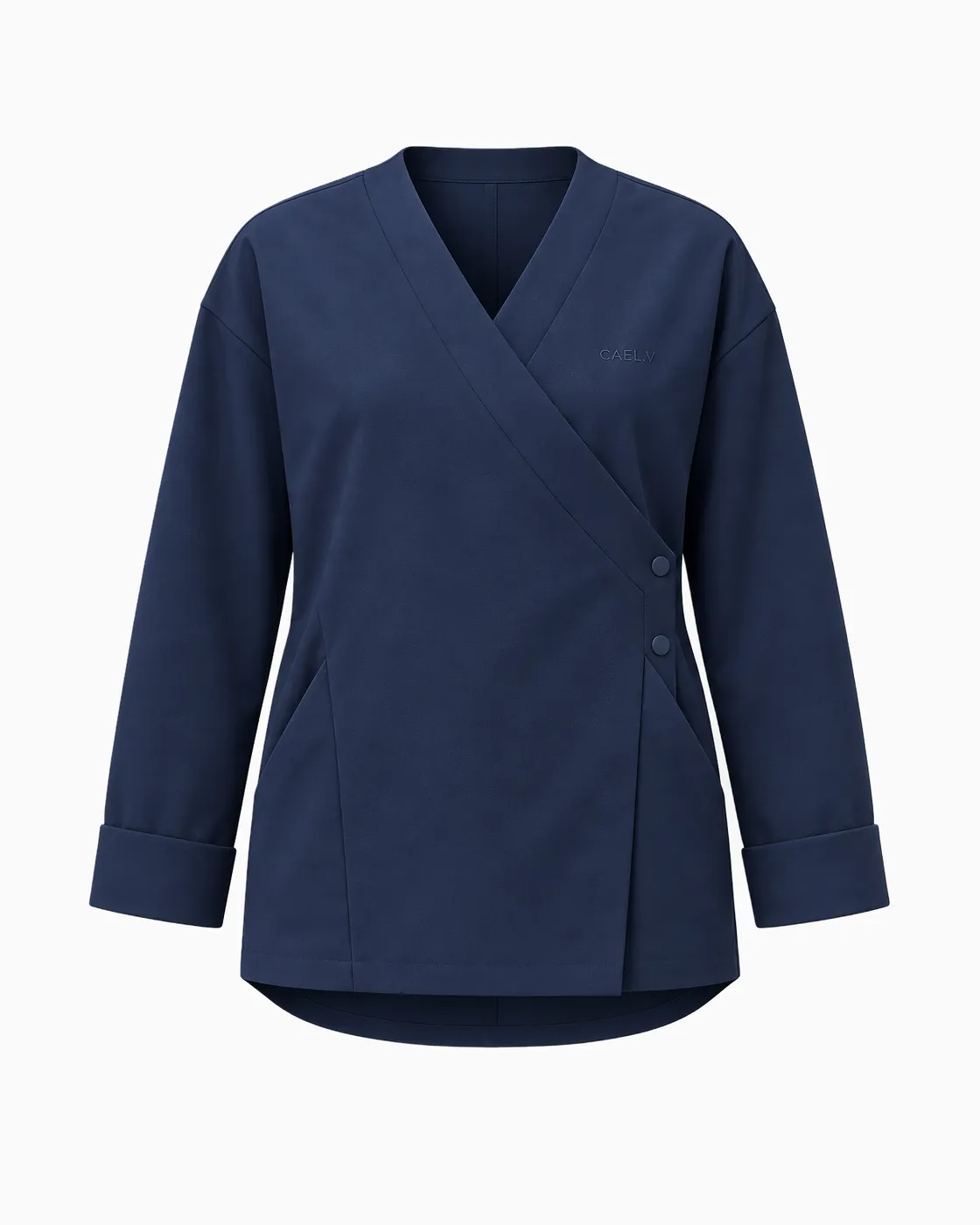 Wrap Jacket — Front · Navy