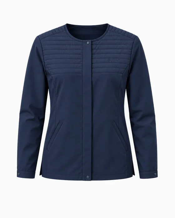 Quilted-Yoke Jacket, Navy