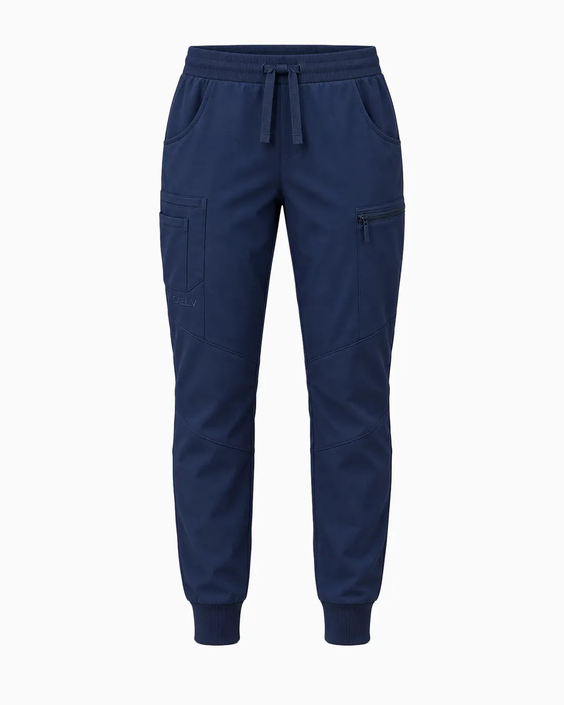 Drawstring Cargo Jogger — Front · Navy