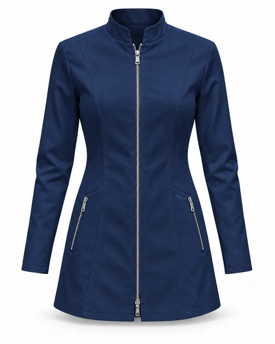 Sport Zip Short Lab Coat, Navy