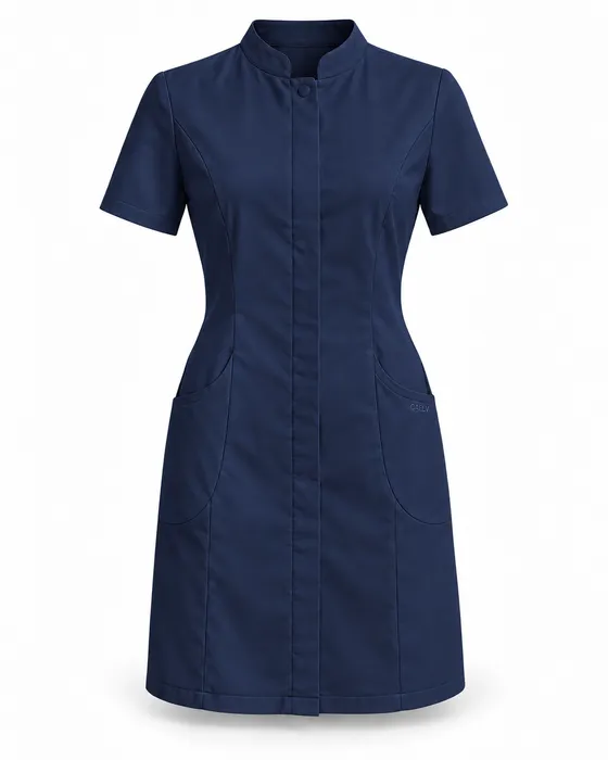 Mandarin Princess Dress, Navy