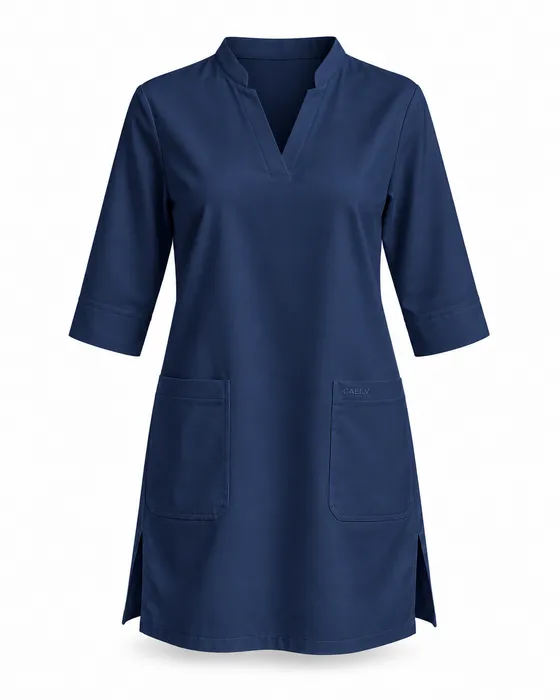 Long Tunic Dress, Navy