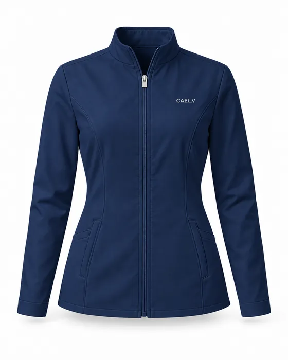 Fitted Zip Jacket, Navy