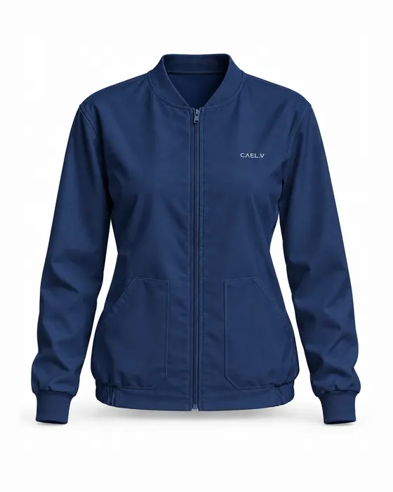 Zip Bomber Jacket, Navy