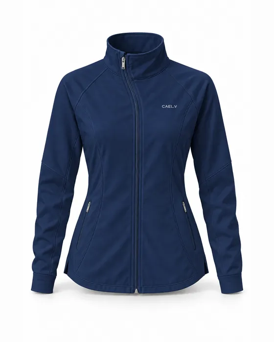 Funnel-Neck Zip Jacket, Navy