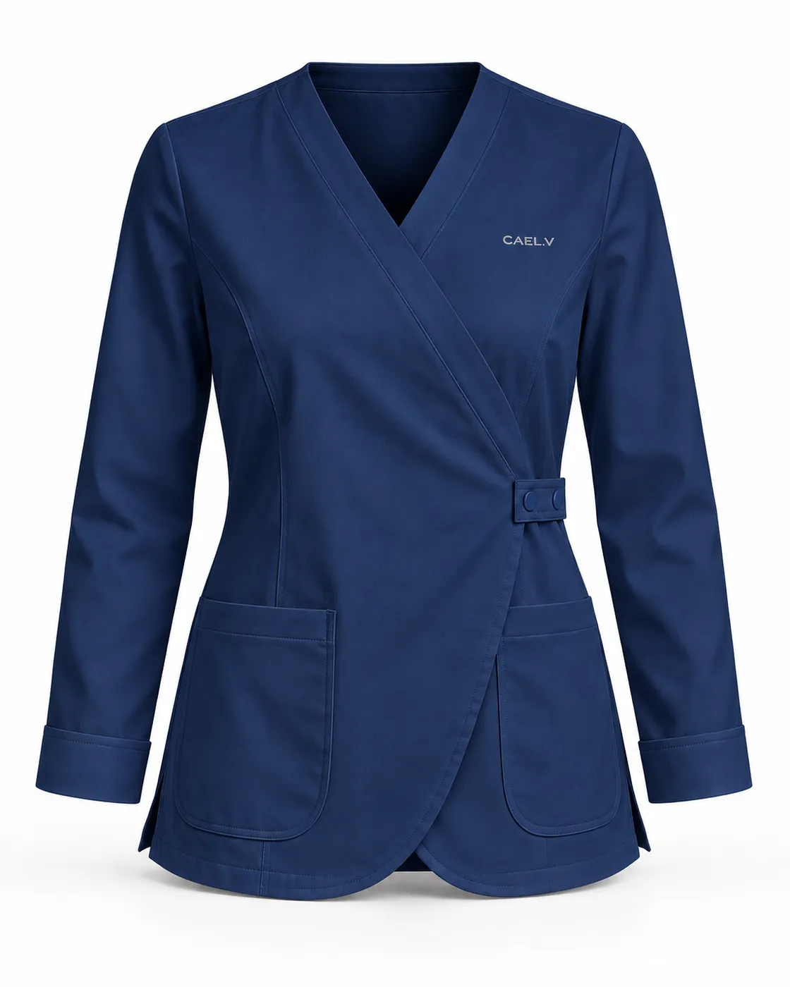 Wrap Tab Jacket — Front · Navy