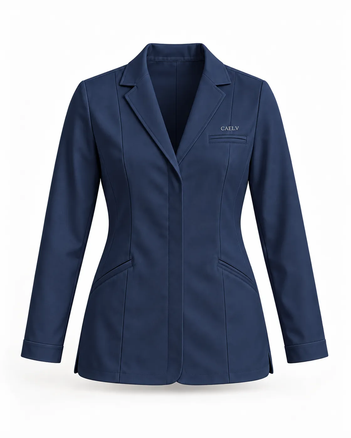 Tailored Blazer Jacket — Front · Navy