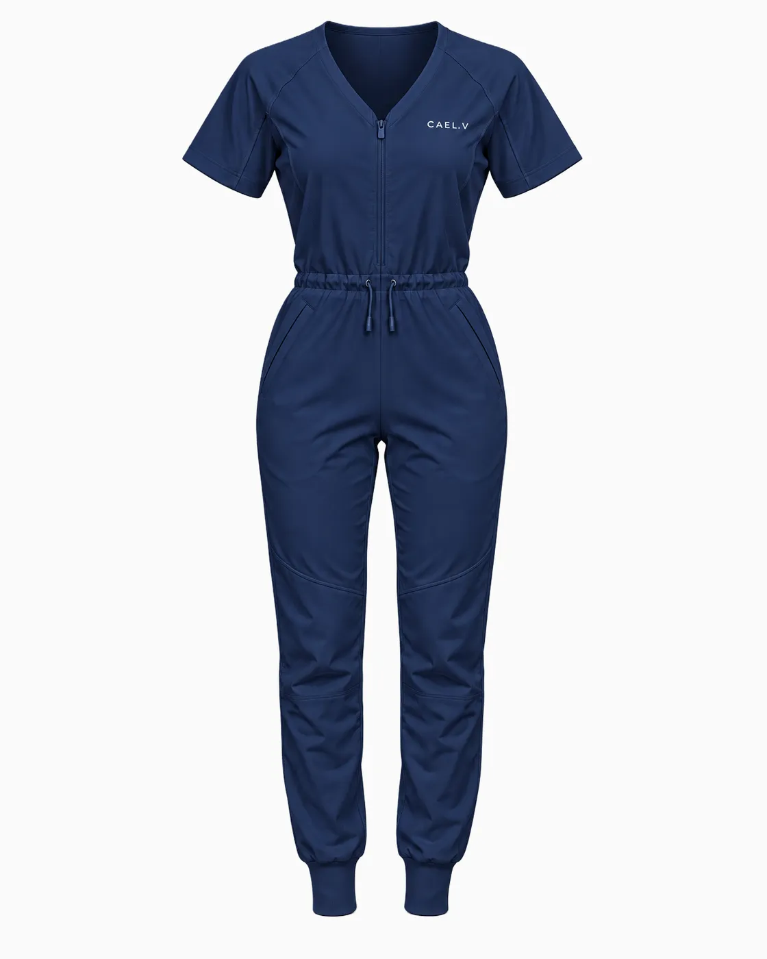 Jogger Jumpsuit — Front · Navy