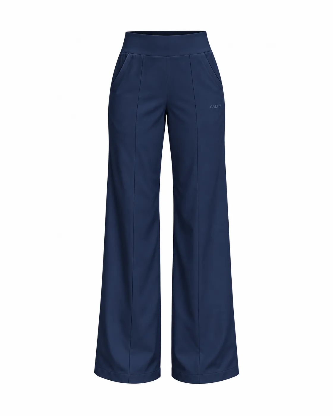 Wide-Leg Flow Pant — Front · Navy