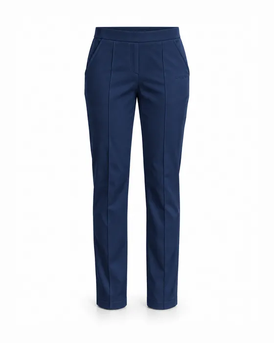 Pintuck Slim Pant, Navy