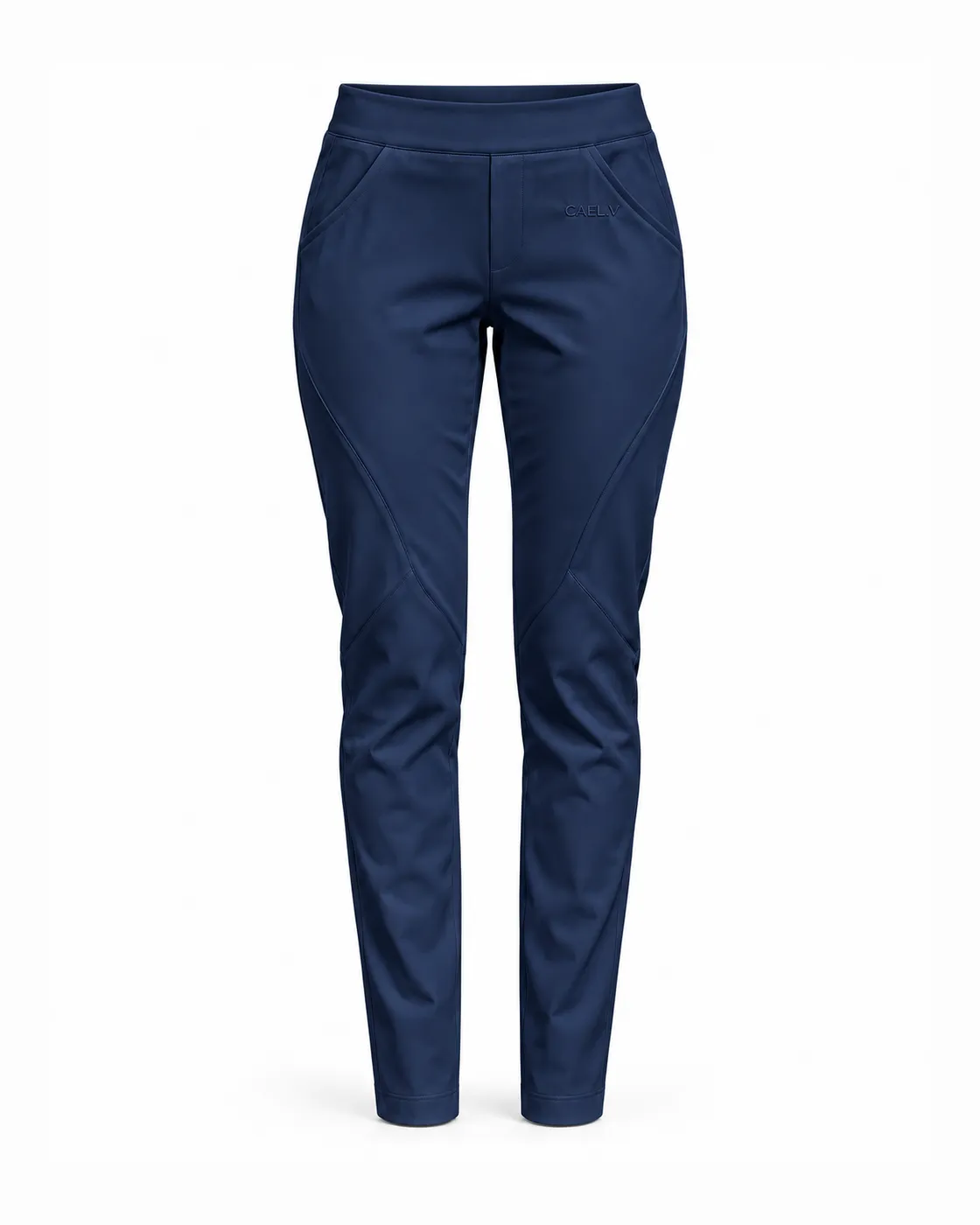 Sculpt-Seam Tapered Pant — Front · Navy