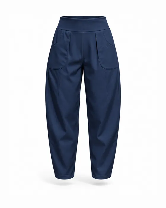 Cropped Barrel Pant, Navy