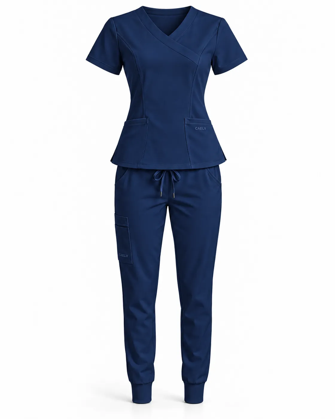 Crossover Jogger Set — Front · Navy