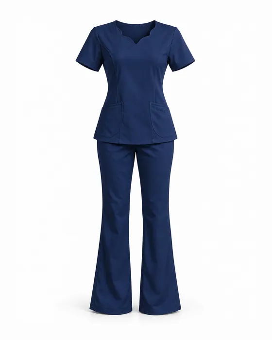Scallop Flare Set, Navy