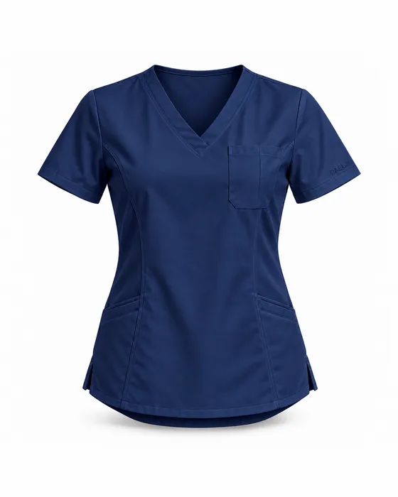 V-Neck Three-Pocket Top, Navy