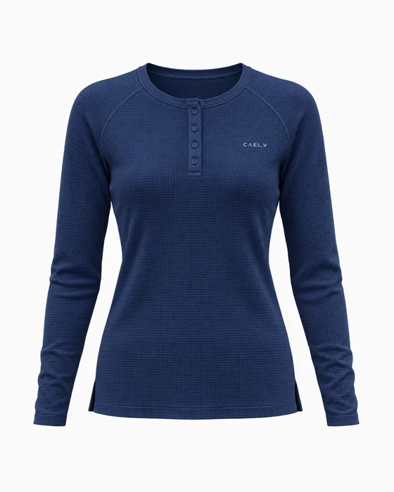 Henley Waffle Underscrub, Navy